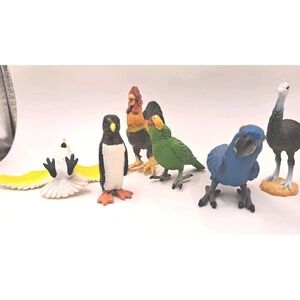 Vintage Safari Limited Lot of 6 Birds Parrots Macaw Rooster Emu Penguin